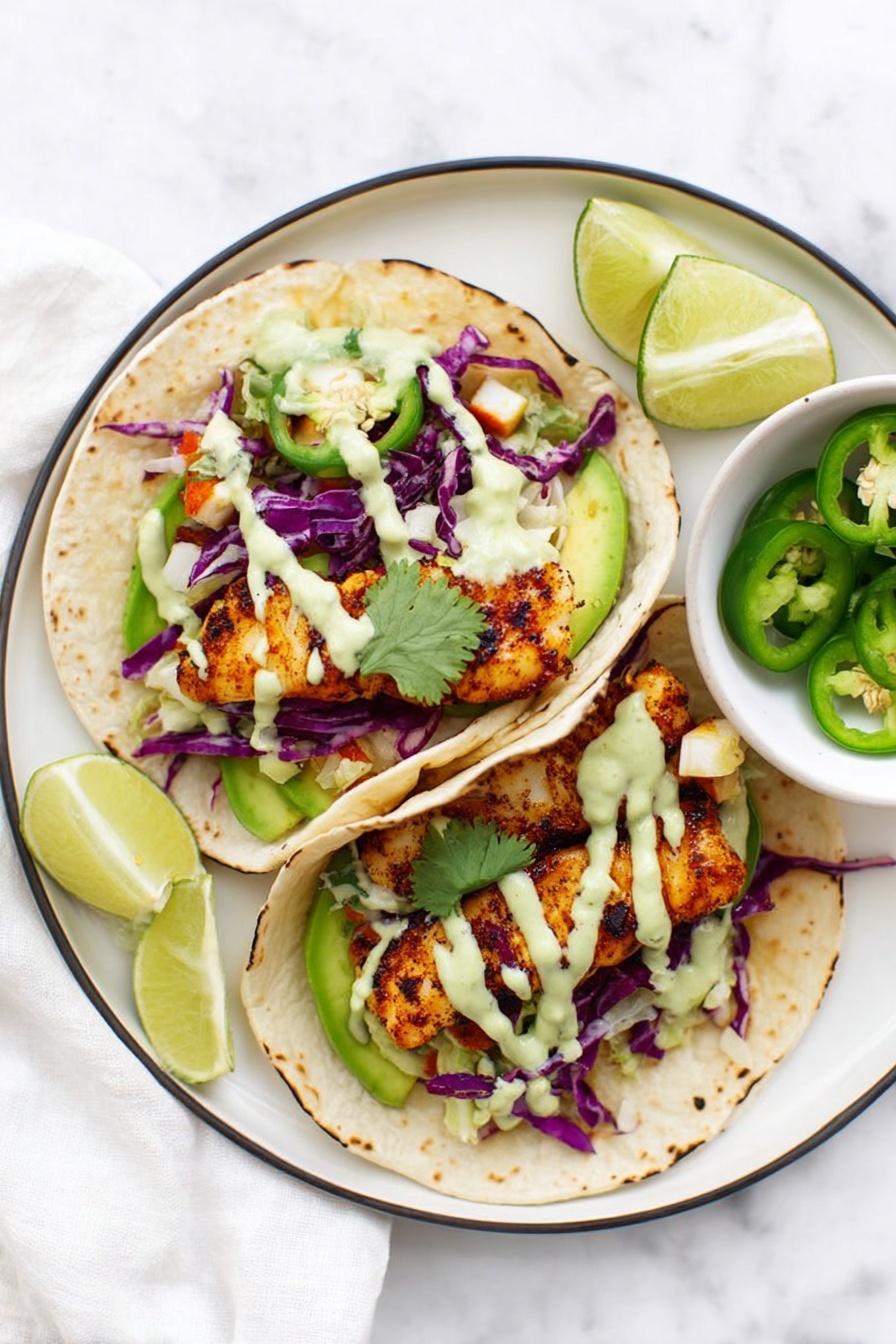 Honey Lime Fish Tacos - Serving Suggestion